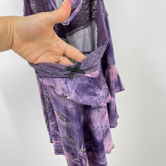 I.AM.GIA | Astora Mini Dress in Purple Y2K Fairy Bling Backless XL - Picture 10 of 13